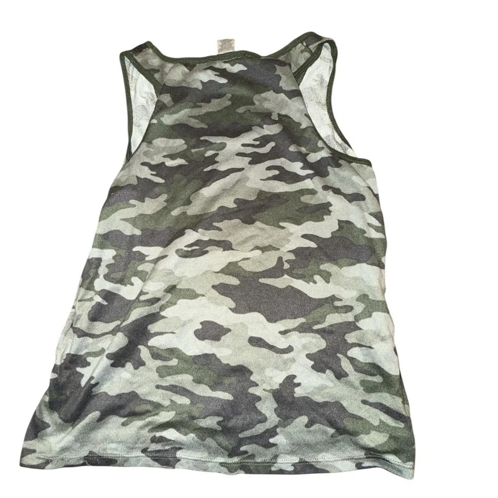 5/$25 Lucky Brand Burnout Camo Tank Top - Picture 6 of 6
